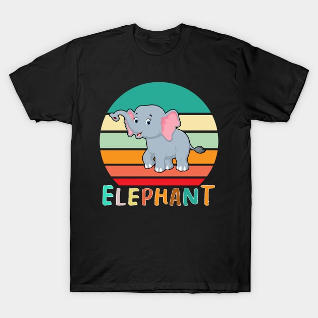 Vintage Retro Elephant T-Shirt by adrinalanmaji